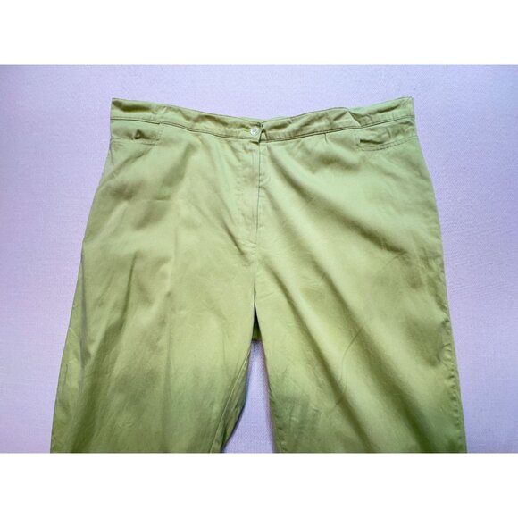 Sea Suns Women’s Capri Pants Flat Front Size Large Lime Green Relaxed Fit Casual - Picture 5 of 12